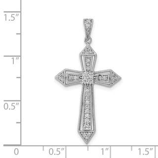 14k White Gold 1/3ctw Diamond Passion Cross Pendant