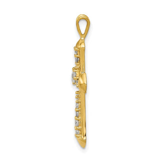 14k Yellow Gold AA Diamond Passion Cross Pendant PM5109-033-YA