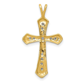 14k Yellow Gold AA Diamond Passion Cross Pendant PM5109-033-YA