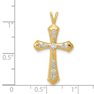 14k Yellow Gold AA Diamond Passion Cross Pendant PM5109-033-YA