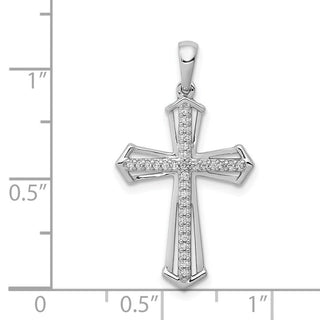 14k White Gold 1/8ctw Diamond Passion Cross Pendant