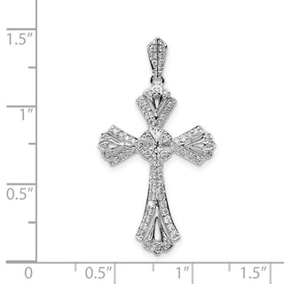 14k White Gold 1/3ctw Diamond Fancy Cross Pendant PM5124-033-WA