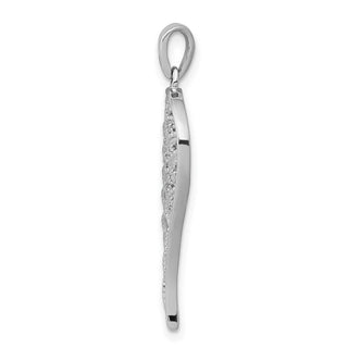 14k White Gold Diamond Open-Work Wing Pendant