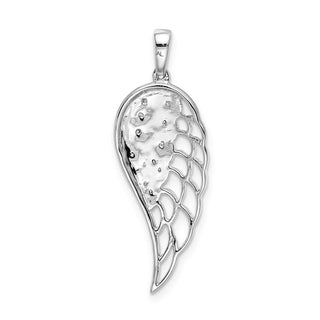 14k White Gold Diamond Open-Work Wing Pendant