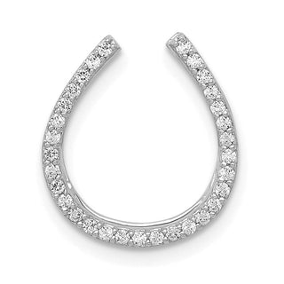 14k White Gold 1/6ctw Diamond Horseshoe Slide