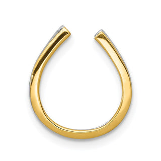 14k Yellow Gold and Rhodium 1/6ctw Diamond Horseshoe Slide