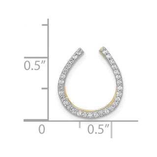 14k Yellow Gold and Rhodium 1/6ctw Diamond Horseshoe Slide