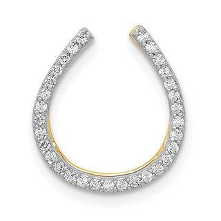 14k Yellow Gold and Rhodium 1/6ctw Diamond Horseshoe Slide
