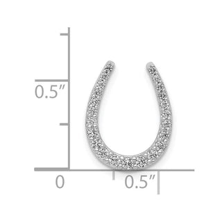 14k White Gold 1/4ctw Diamond Horseshoe Slide