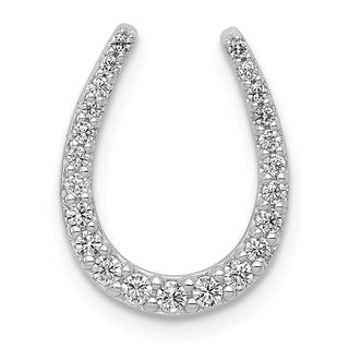 14k White Gold 1/4ctw Diamond Horseshoe Slide