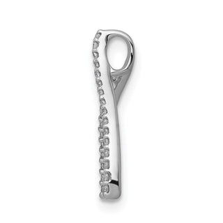 14k White Gold Diamond Wishbone Slide