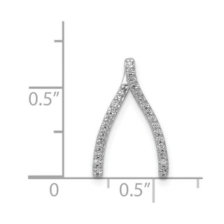 14k White Gold Diamond Wishbone Slide