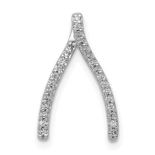 14k White Gold Diamond Wishbone Slide