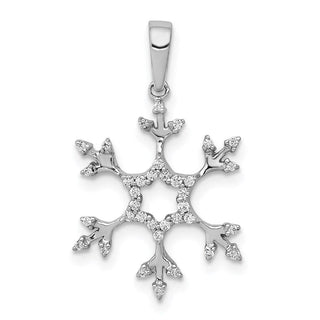 14k White Gold 1/6ctw Diamond Snowflake Pendant PM5159-016-WA