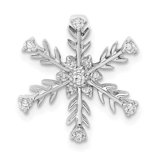 14k White Gold 1/6ctw Diamond Snowflake Slide