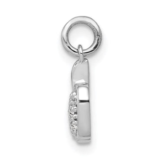 14K White Gold Diamond Apple Charm