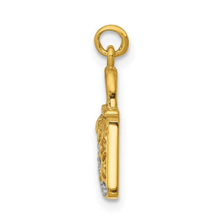 14k Yellow Gold and Rhodium Diamond Handbag Charm