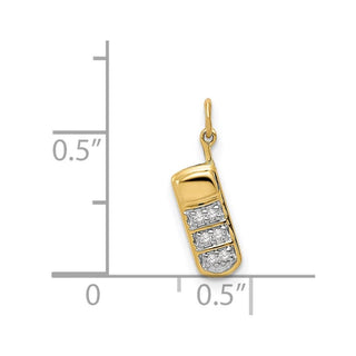 14k Yellow Gold Diamond Cell Phone Charm