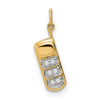 14k Yellow Gold Diamond Cell Phone Charm