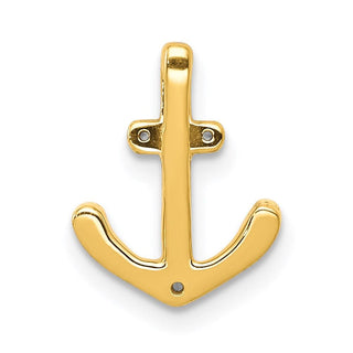 14k White Gold 1/10ctw Diamond Anchor Slide