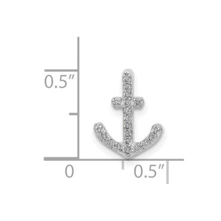 14k White Gold 1/10ctw Diamond Anchor Slide