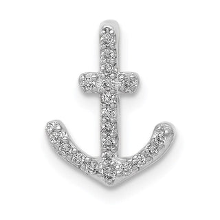 14k White Gold 1/10ctw Diamond Anchor Slide