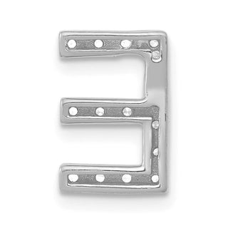 14K White Gold Diamond Initial E Charm