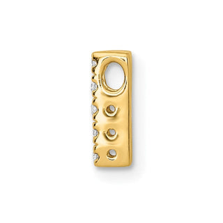10K Yellow Gold Diamond Letter H Initial Charm