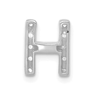 14K White Gold Diamond Initial H Charm