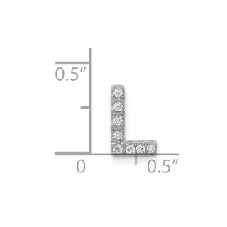 14K White Gold Diamond Initial L Charm