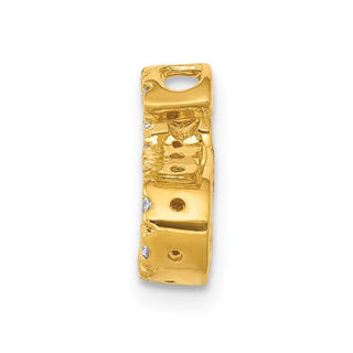 14k Yellow Gold Diamond Initial S Charm