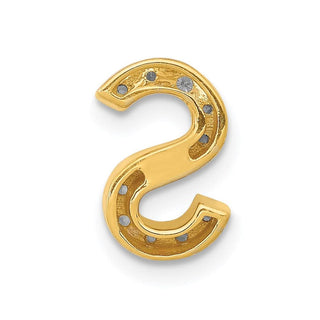 14k Yellow Gold Diamond Initial S Charm