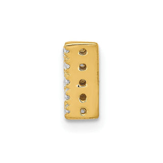 10K Yellow Gold Diamond Letter W Initial Charm
