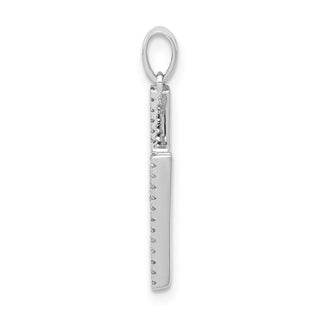 14k White Gold Diamond Initial H Pendant