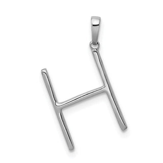 14k White Gold Diamond Initial H Pendant