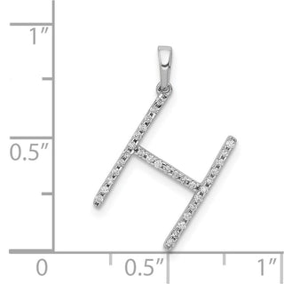 14k White Gold Diamond Initial H Pendant