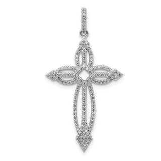 14k White Gold 1/3ctw Diamond Fancy Cross Pendant PM5851-033-WA