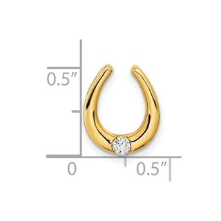 14k Yellow Gold Polished Fancy Diamond Chain Slide