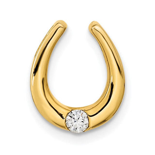 14k Yellow Gold Polished Fancy Diamond Chain Slide