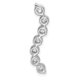 14k White Gold Lab Grown Diamond Si1/Si2, G H I, 7 Stone Pendant