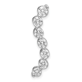 14k White Gold Lab Grown Diamond Si1/Si2, G H I, 7 Stone Pendant