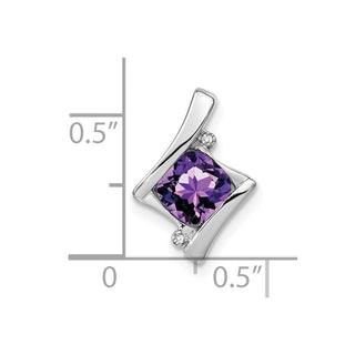 10k White Gold Amethyst and Diamond Pendant PM7033-AM-001-1WA
