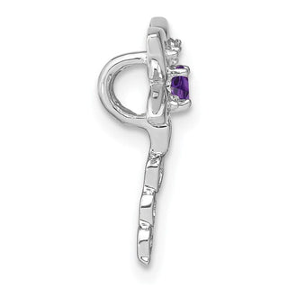 14k White Gold Amethyst and Diamond Dragonfly Slide