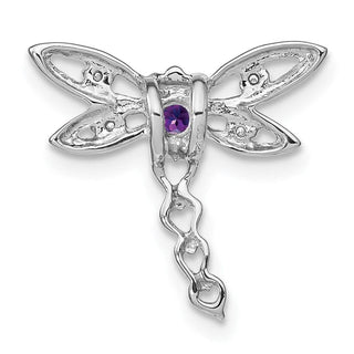 14k White Gold Amethyst and Diamond Dragonfly Slide