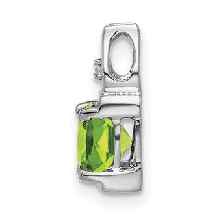 14k White Gold Peridot and Diamond Pendant PM7054-PE-001-WA