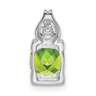 14k White Gold Peridot and Diamond Pendant PM7054-PE-001-WA
