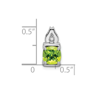 14k White Gold Peridot and Diamond Pendant PM7054-PE-001-WA