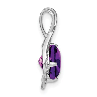 14k White Gold Amethyst and Diamond Pendant PM7058-AM-006-WA