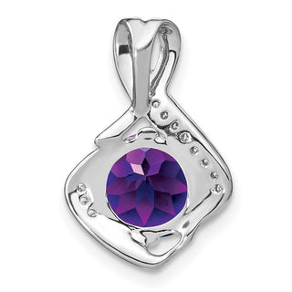 14k White Gold Amethyst and Diamond Pendant PM7058-AM-006-WA