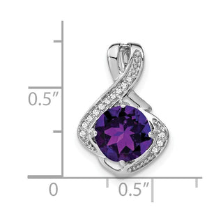 14k White Gold Amethyst and Diamond Pendant PM7058-AM-006-WA